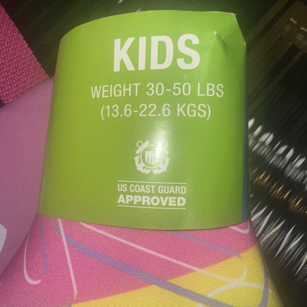Speedo Kids Life Jacket Vest Child PFD Pink Yellow Sweet Sherbet 30-50 LBS- NEW - Picture 5 of 6